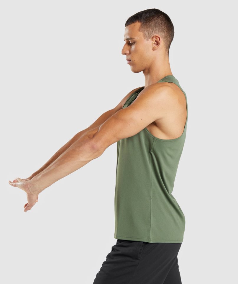 Men's Gymshark Arrival Tanks Olive | NZ 1PDWLF